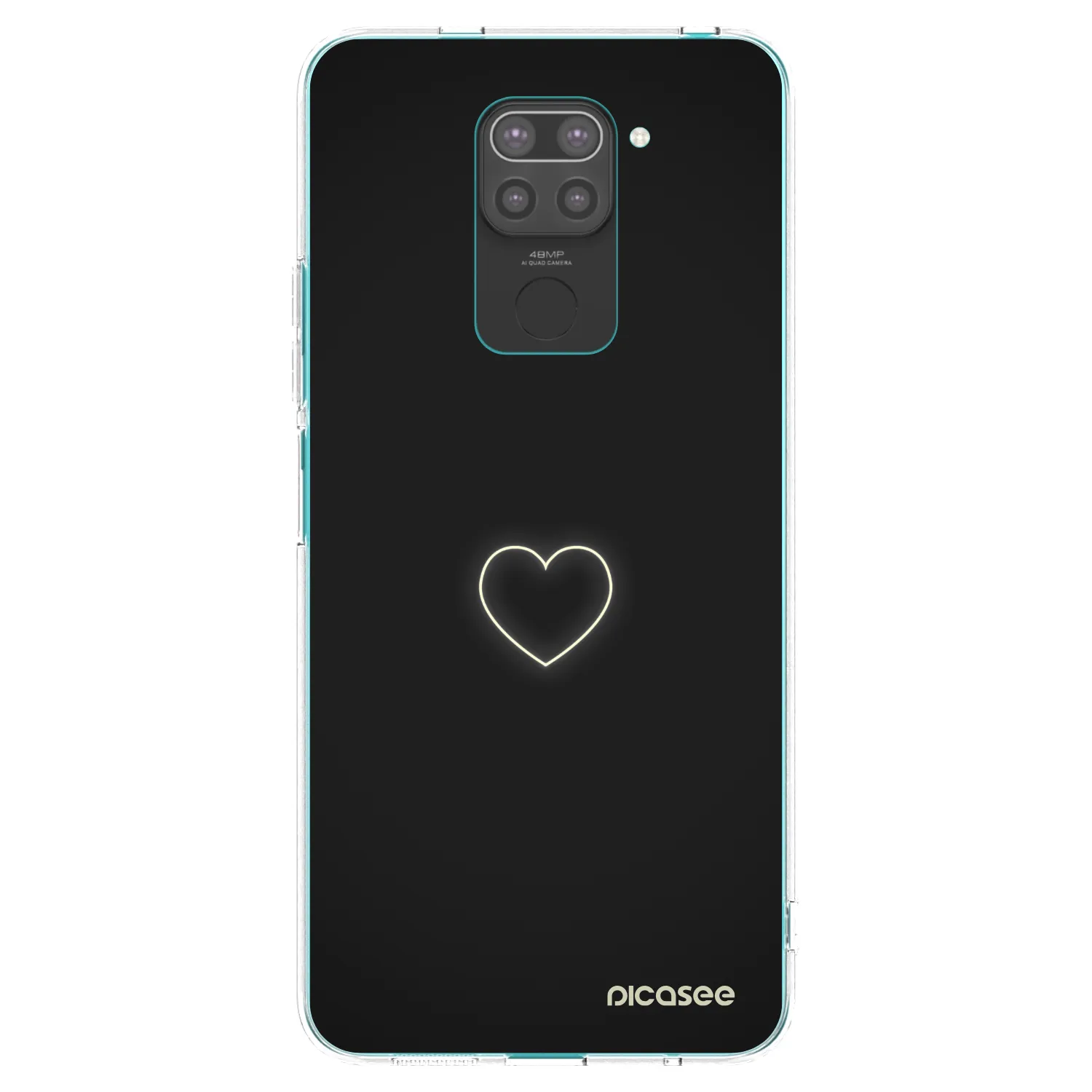 Picasee husă neagră din silicon pentru Xiaomi Redmi Note 9 - Heart
