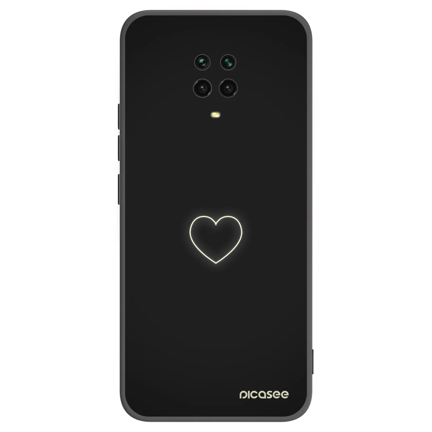 Picasee husă neagră din silicon pentru Xiaomi Redmi Note 9S - Heart