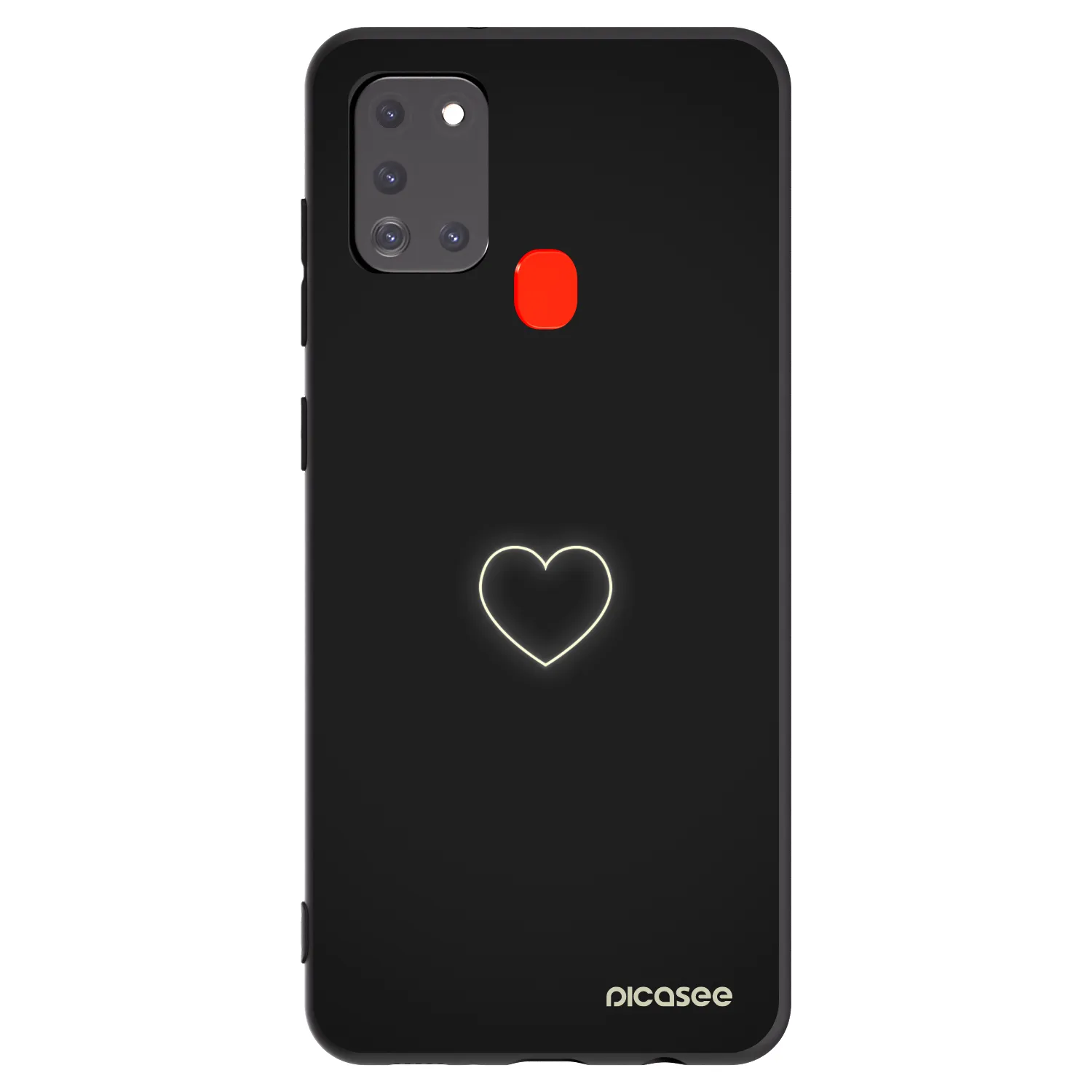 Picasee husă neagră din silicon pentru Samsung Galaxy A21s - Heart