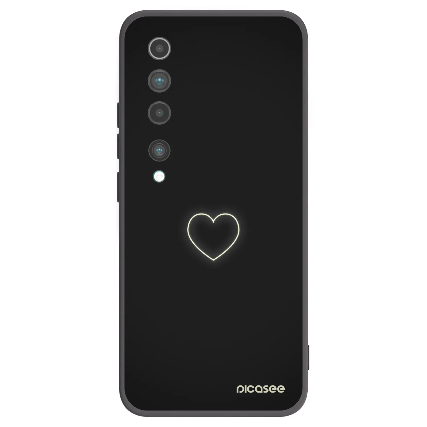Picasee husă neagră din silicon pentru Xiaomi Mi 10 - Heart