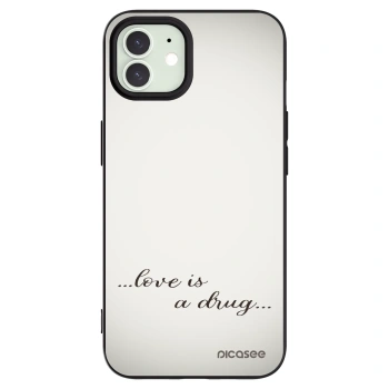 Picasee husă neagră din silicon pentru Apple iPhone 12 - Love is a drug