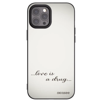 Picasee husă neagră din silicon pentru Apple iPhone 12 Pro Max - Love is a drug
