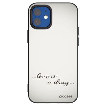 Picasee husă neagră din silicon pentru Apple iPhone 12 mini - Love is a drug