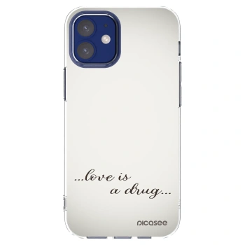 Picasee husă transparentă din silicon pentru Apple iPhone 12 mini - Love is a drug