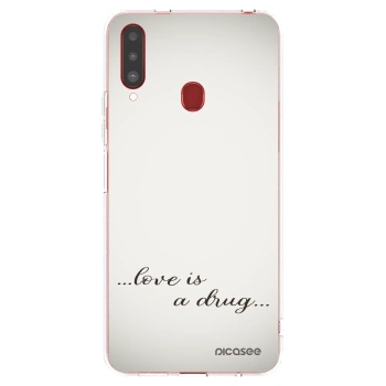 Picasee husă transparentă din silicon pentru Samsung Galaxy A20s - Love is a drug