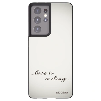 Picasee husă neagră din silicon pentru Samsung Galaxy S21 Ultra 5G G998B - Love is a drug