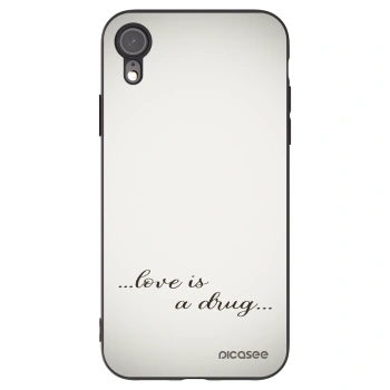 Picasee husă neagră din silicon pentru Apple iPhone XR - Love is a drug