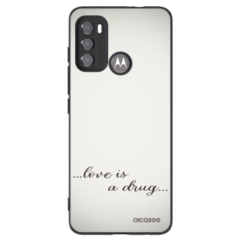 Picasee husă neagră din silicon pentru Motorola Moto G60 - Love is a drug