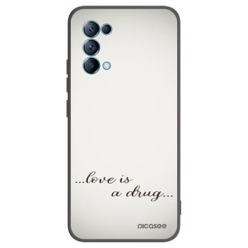 Picasee husă neagră din silicon pentru OPPO A16s - Love is a drug
