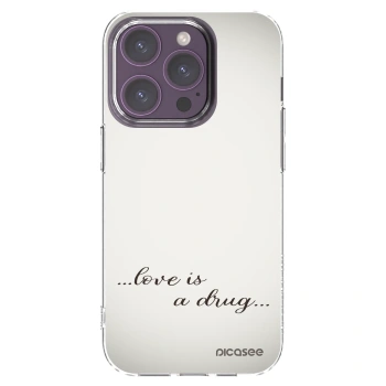 Picasee husă transparentă din silicon pentru Apple iPhone 14 Pro - Love is a drug