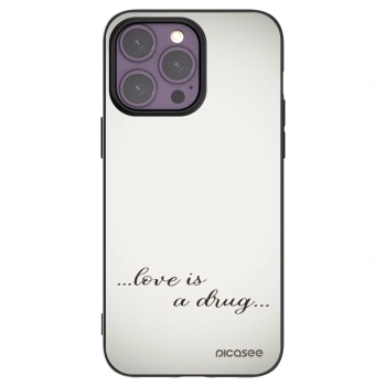 Picasee husă neagră din silicon pentru Apple iPhone 14 Pro Max - Love is a drug