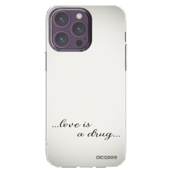 Picasee husă transparentă din silicon pentru Apple iPhone 14 Pro Max - Love is a drug