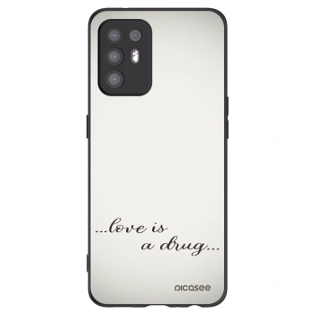 Picasee husă neagră din silicon pentru OPPO A94 5G - Love is a drug