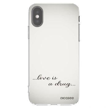 Picasee husă transparentă din silicon pentru Apple iPhone X/XS - Love is a drug