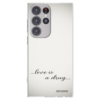 Picasee husă transparentă din silicon pentru Samsung Galaxy S23 Ultra 5G - Love is a drug