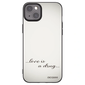 Picasee husă neagră din silicon pentru Apple iPhone 15 Plus - Love is a drug