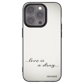 Picasee husă neagră din silicon pentru Apple iPhone 15 Pro - Love is a drug