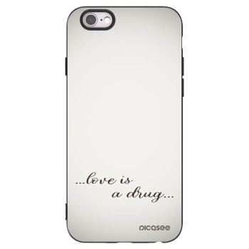 Picasee husă neagră din silicon pentru Apple iPhone 6/6S - Love is a drug