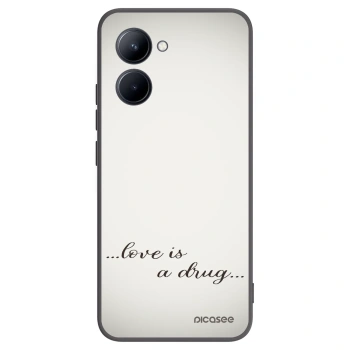 Picasee husă neagră din silicon pentru Realme C33 (2023) - Love is a drug