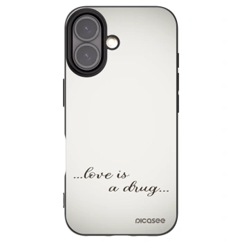 Picasee husă neagră din silicon pentru Apple iPhone 16 - Love is a drug