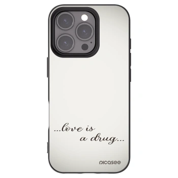 Picasee husă neagră din silicon pentru Apple iPhone 16 Pro - Love is a drug