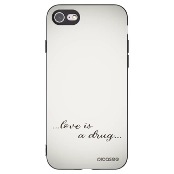 Picasee husă neagră din silicon pentru Apple iPhone 8 - Love is a drug