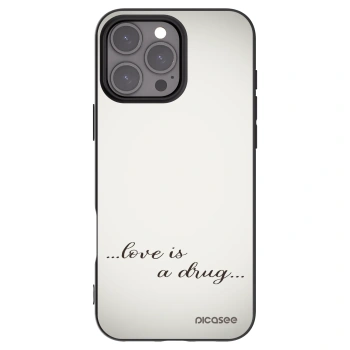 Picasee husă neagră din silicon pentru Apple iPhone 16 Pro Max - Love is a drug