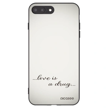 Picasee husă neagră din silicon pentru Apple iPhone 8 Plus - Love is a drug