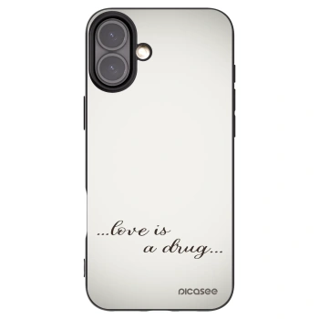 Picasee husă neagră din silicon pentru Apple iPhone 16 Plus - Love is a drug