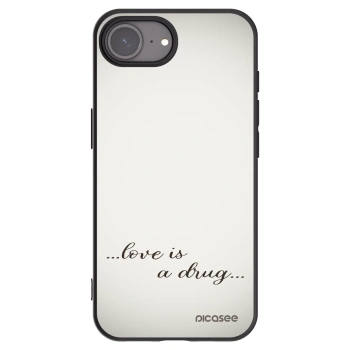 Picasee husă neagră din silicon pentru Apple iPhone 16e - Love is a drug