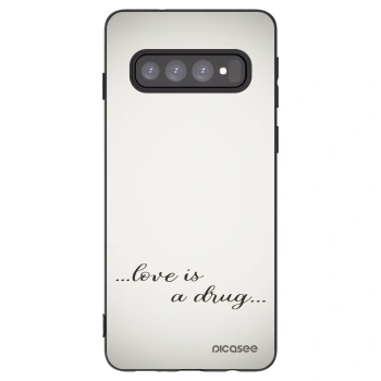 Picasee husă neagră din silicon pentru Samsung Galaxy S10 G973 - Love is a drug