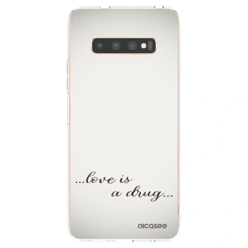 Picasee husă transparentă din silicon pentru Samsung Galaxy S10 Plus G975 - Love is a drug