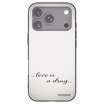 Picasee husă neagră din silicon pentru Apple iPhone 17 Pro - Love is a drug