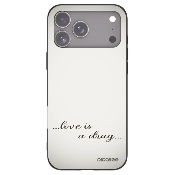 Picasee husă neagră din silicon pentru Apple iPhone 17 Pro Max - Love is a drug