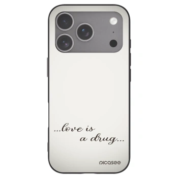 Picasee husă neagră din silicon pentru Apple iPhone 18 Pro - Love is a drug