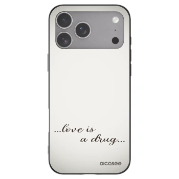 Picasee husă neagră din silicon pentru Apple iPhone 18 Pro Max - Love is a drug