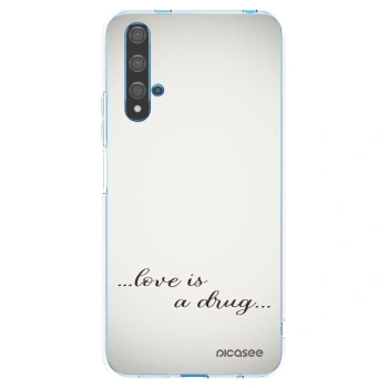 Picasee husă transparentă din silicon pentru Huawei Nova 5T - Love is a drug