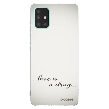 Picasee husă transparentă din silicon pentru Samsung Galaxy A51 A515F - Love is a drug