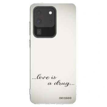 Picasee husă transparentă din silicon pentru Samsung Galaxy S20 Ultra 5G G988F - Love is a drug