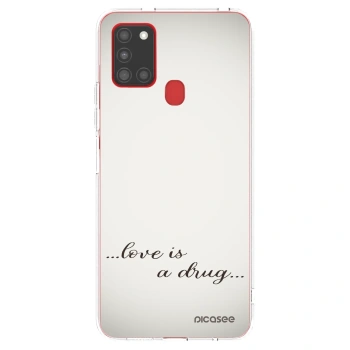 Picasee husă transparentă din silicon pentru Samsung Galaxy A21s - Love is a drug