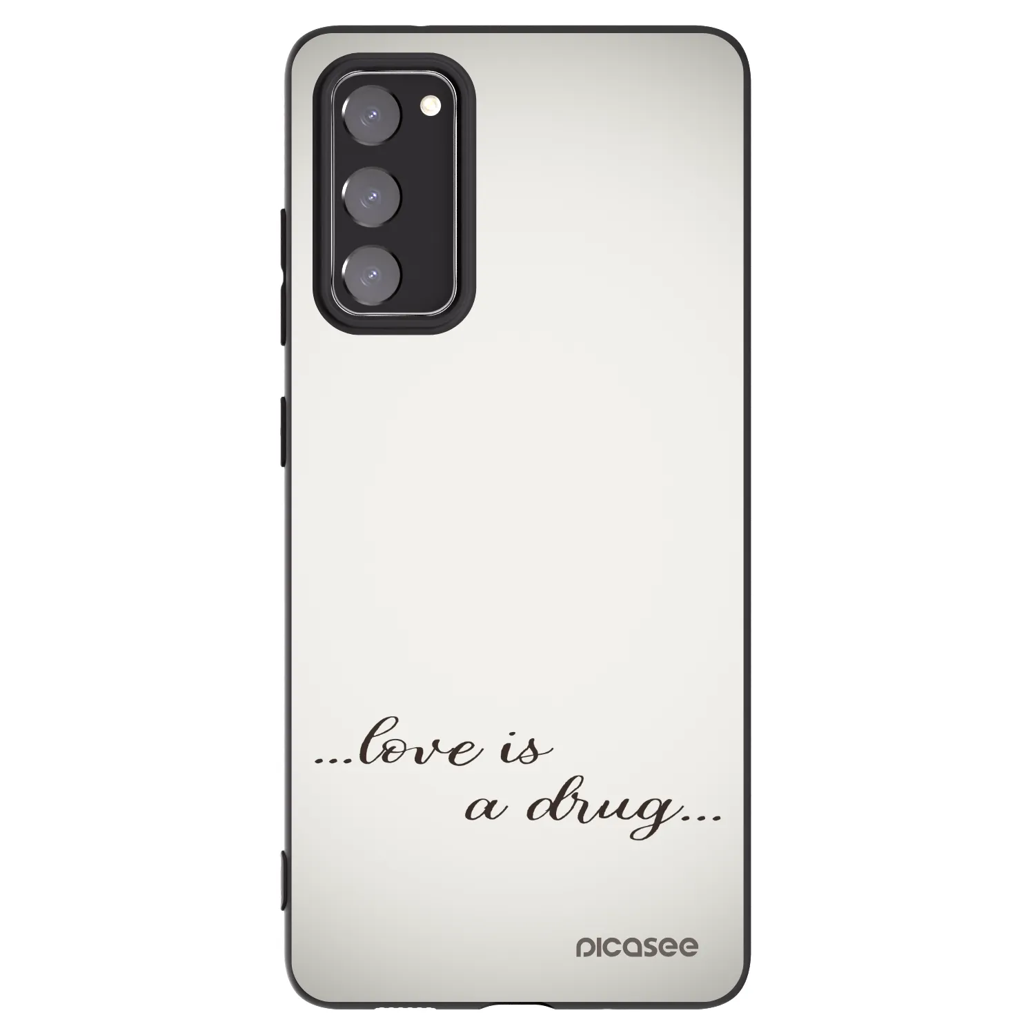 Picasee husă neagră din silicon pentru Samsung Galaxy S20 FE - Love is a drug