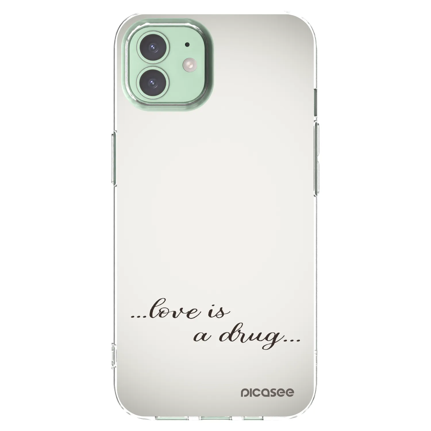 Picasee husă transparentă din silicon pentru Apple iPhone 12 - Love is a drug