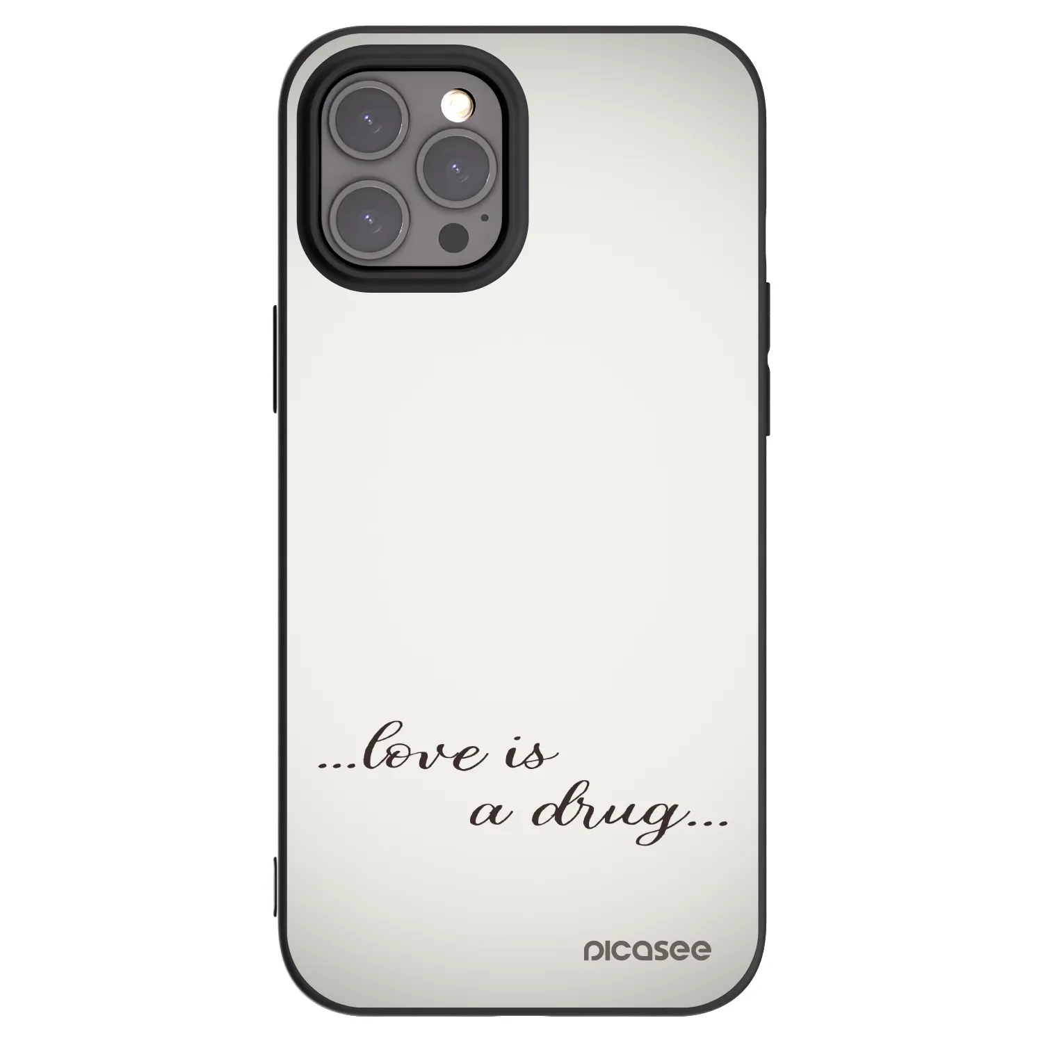 Picasee husă neagră din silicon pentru Apple iPhone 12 Pro Max - Love is a drug
