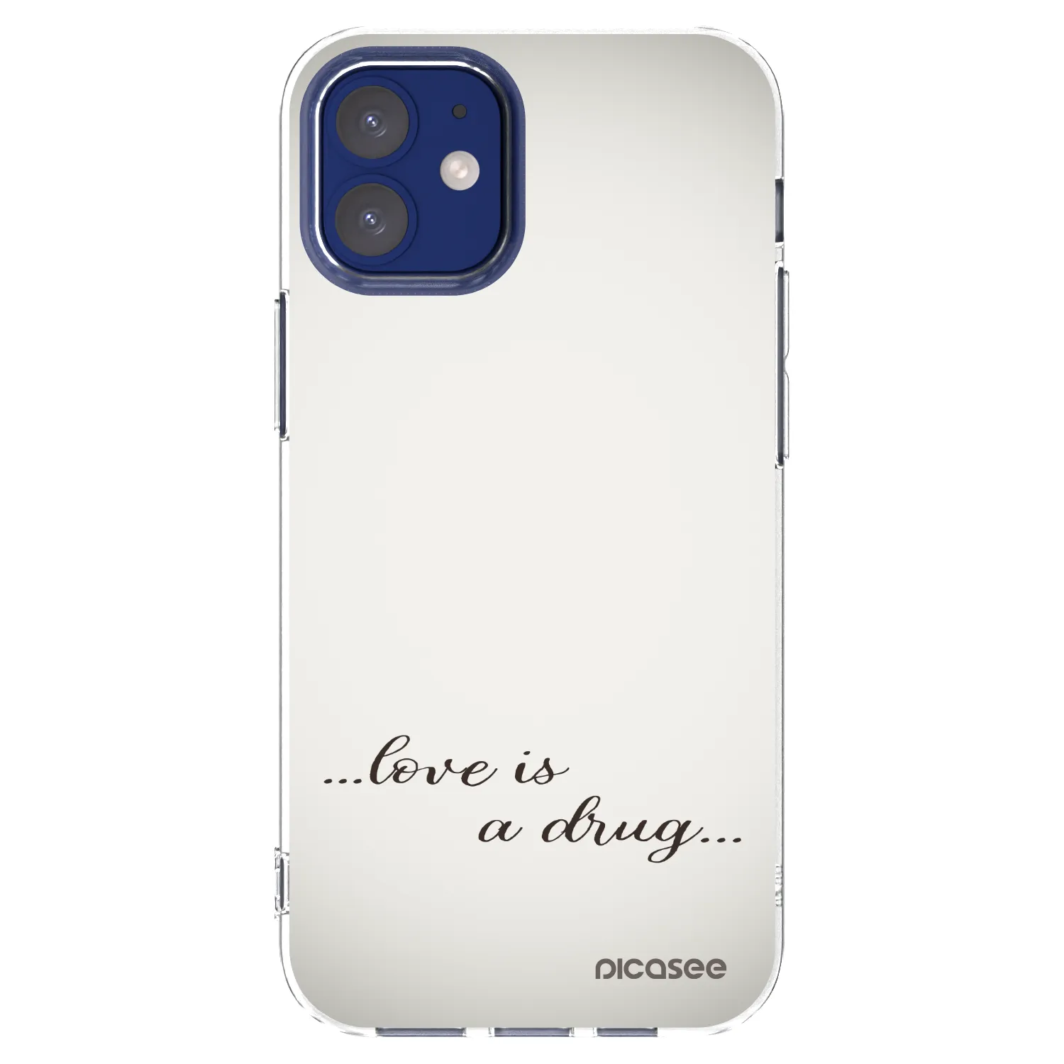 Picasee husă transparentă din silicon pentru Apple iPhone 12 mini - Love is a drug