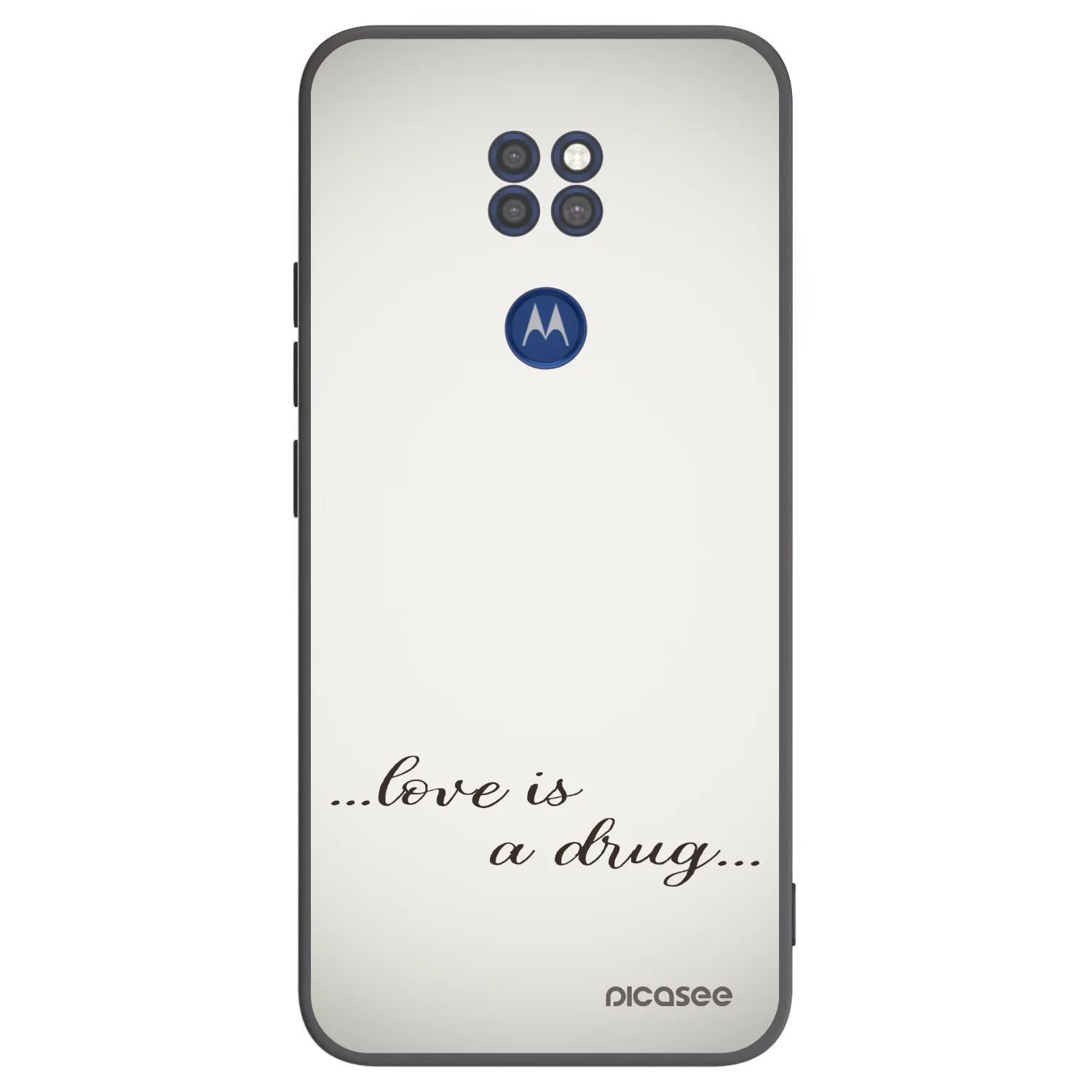 Picasee husă neagră din silicon pentru Motorola Moto G9 Play - Love is a drug