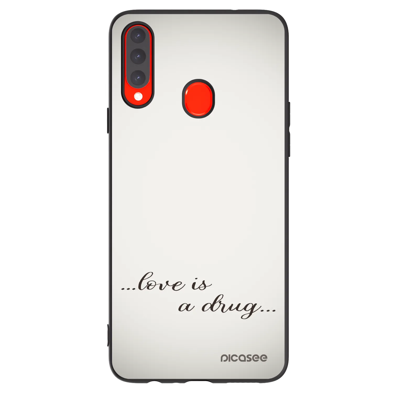 Picasee husă neagră din silicon pentru Samsung Galaxy A20s - Love is a drug
