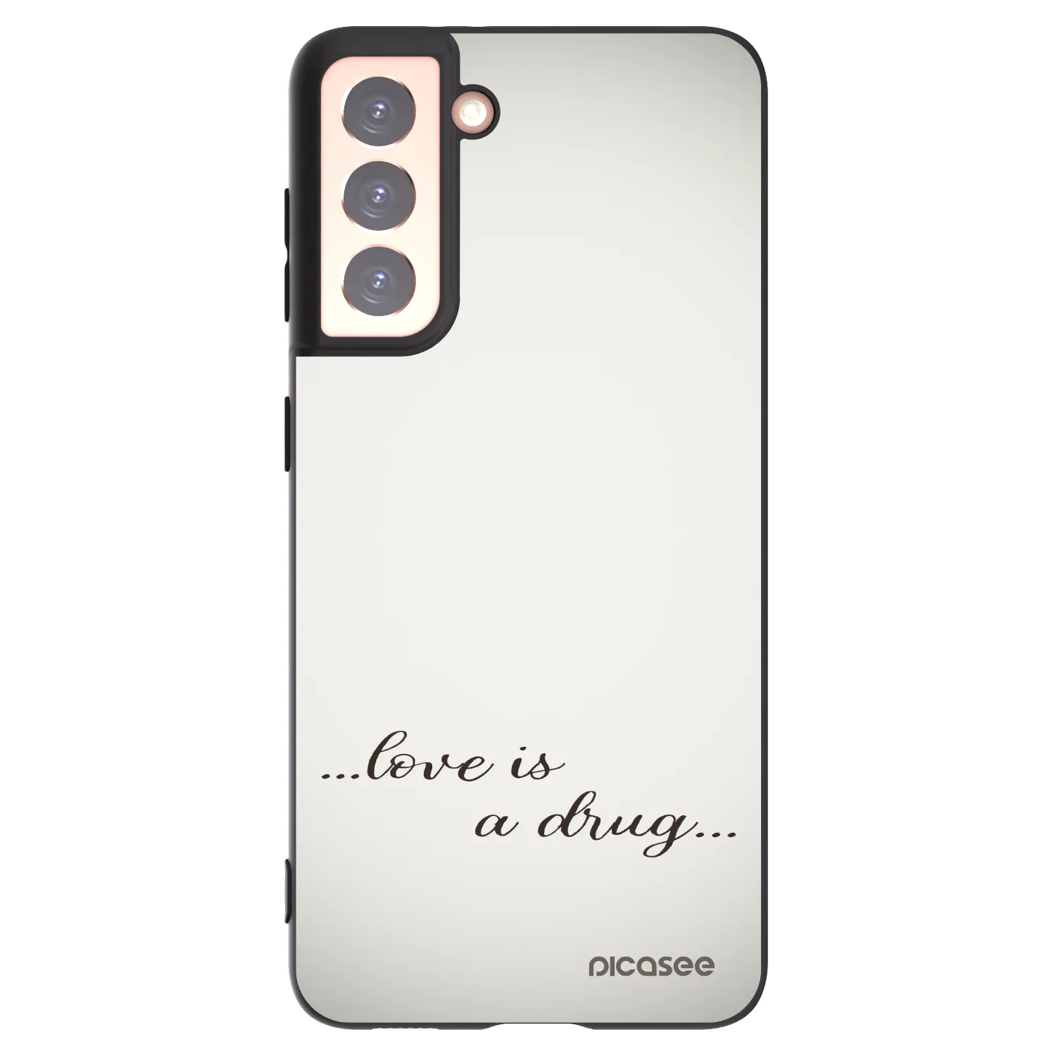 Picasee husă neagră din silicon pentru Samsung Galaxy S21 5G G991B - Love is a drug
