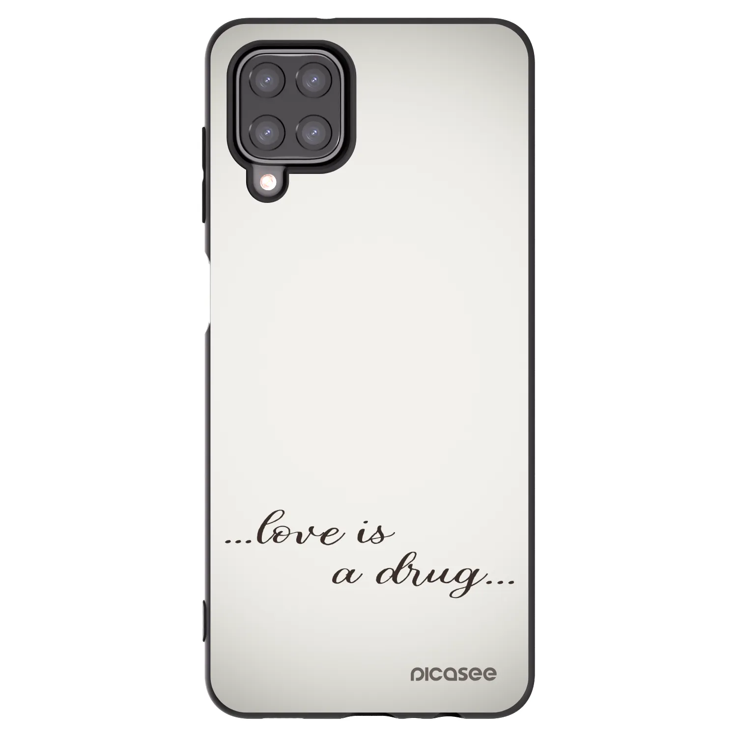 Picasee husă neagră din silicon pentru Samsung Galaxy A12 A125F - Love is a drug