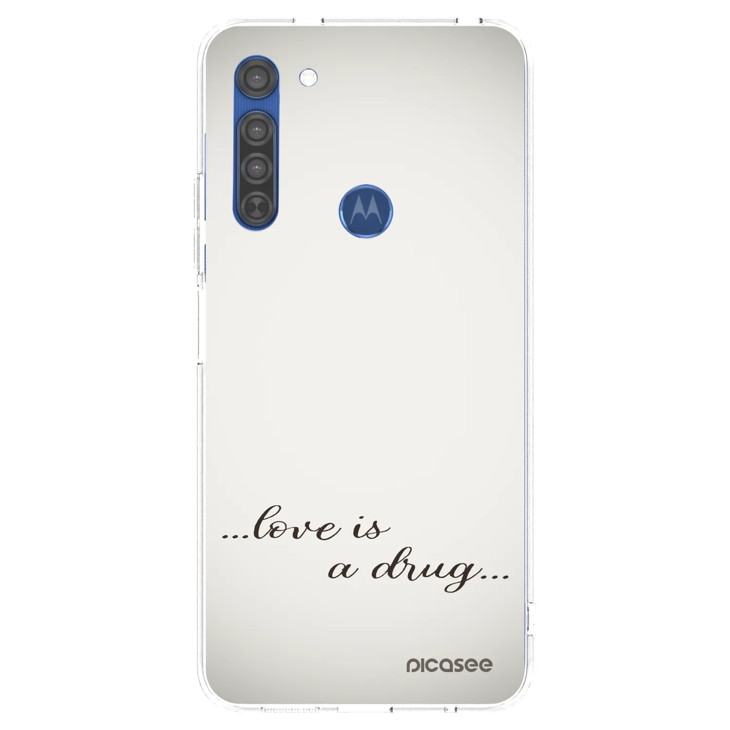 Picasee husă transparentă din silicon pentru Motorola Moto G8 - Love is a drug
