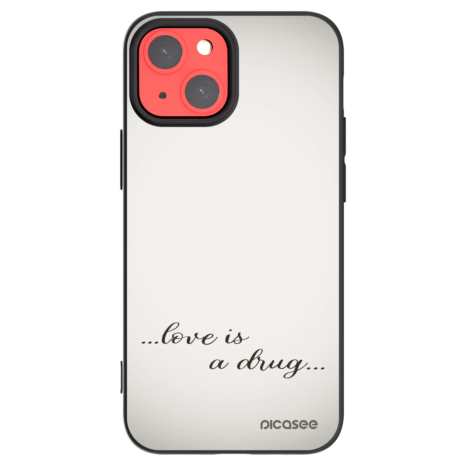 Picasee husă neagră din silicon pentru Apple iPhone 13 mini - Love is a drug